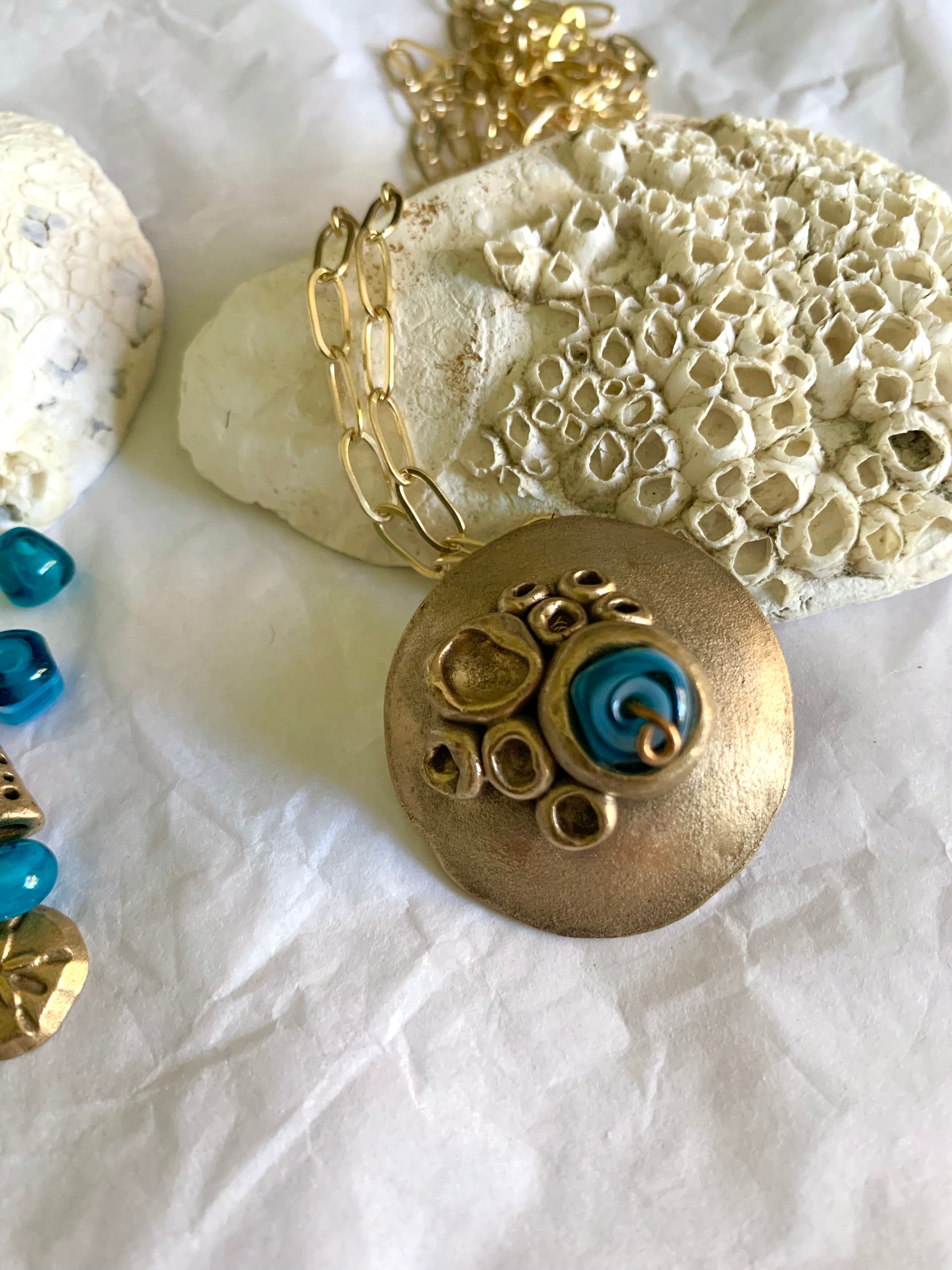 Barnacle inspired art jewelry necklace