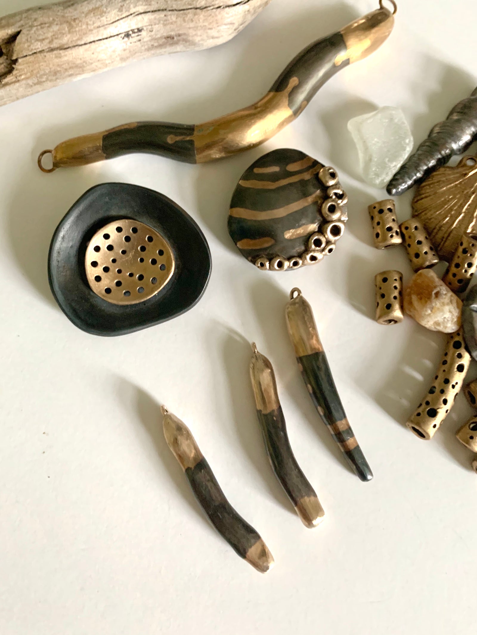 Ocean inspired bronze and steel jewelry