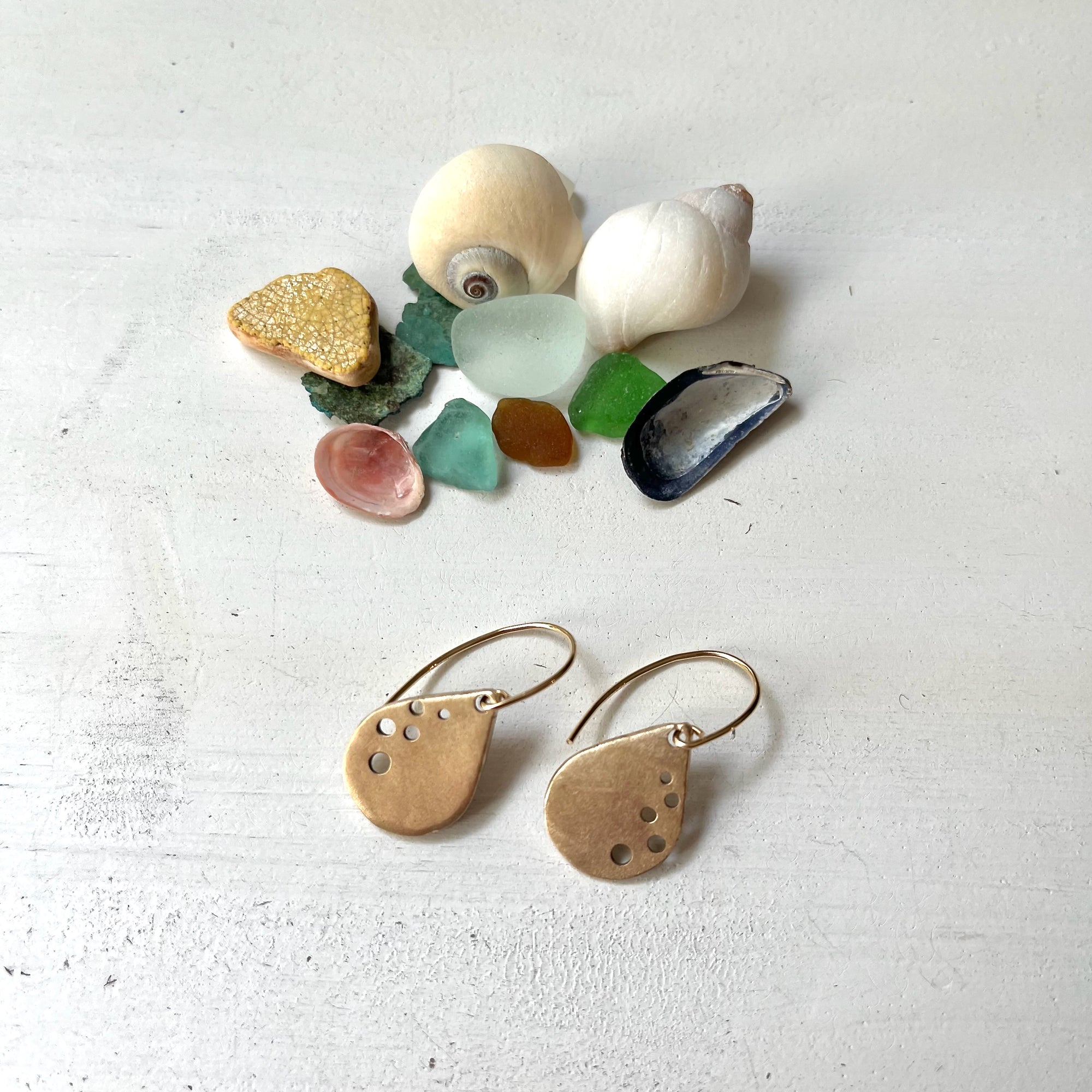 Ocean Droplet Earrings Bronze