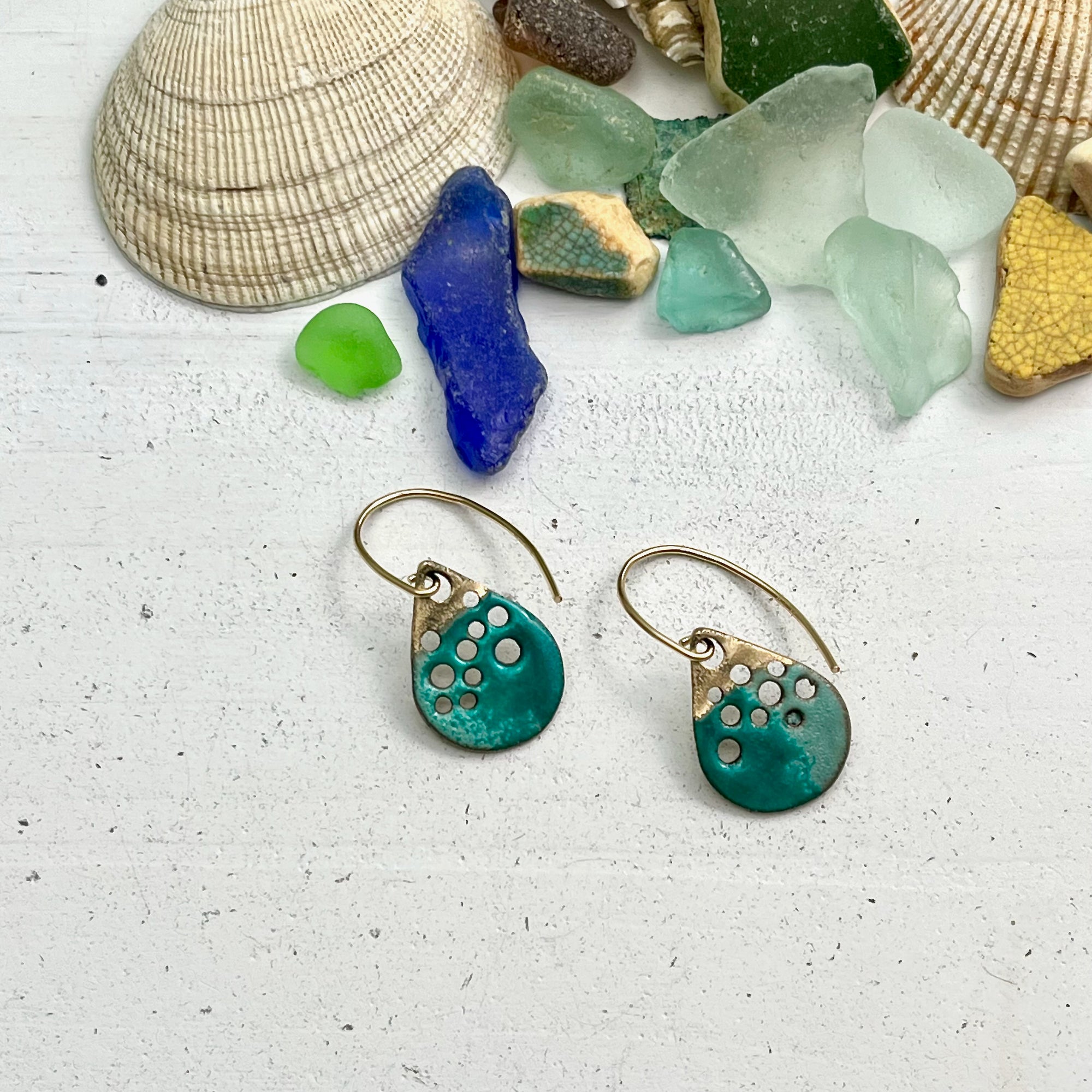 Ocean Droplet Earrings Aqua