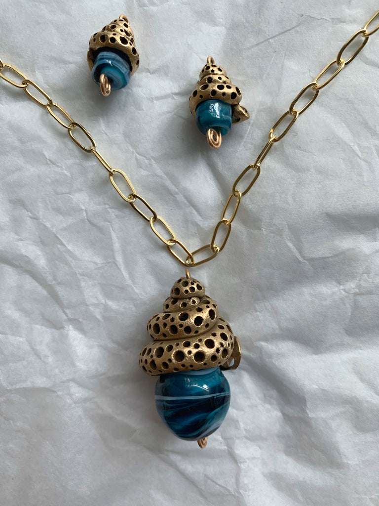 Snail shell inspired artisan made jewelry