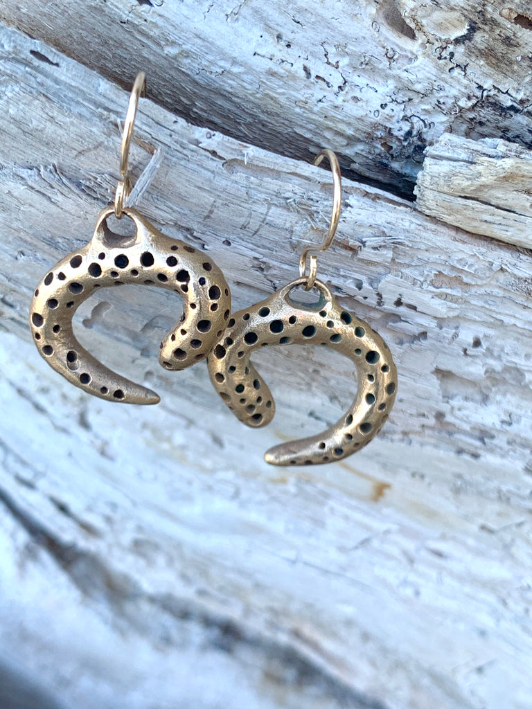 Bronze handmade art jewelry earrings