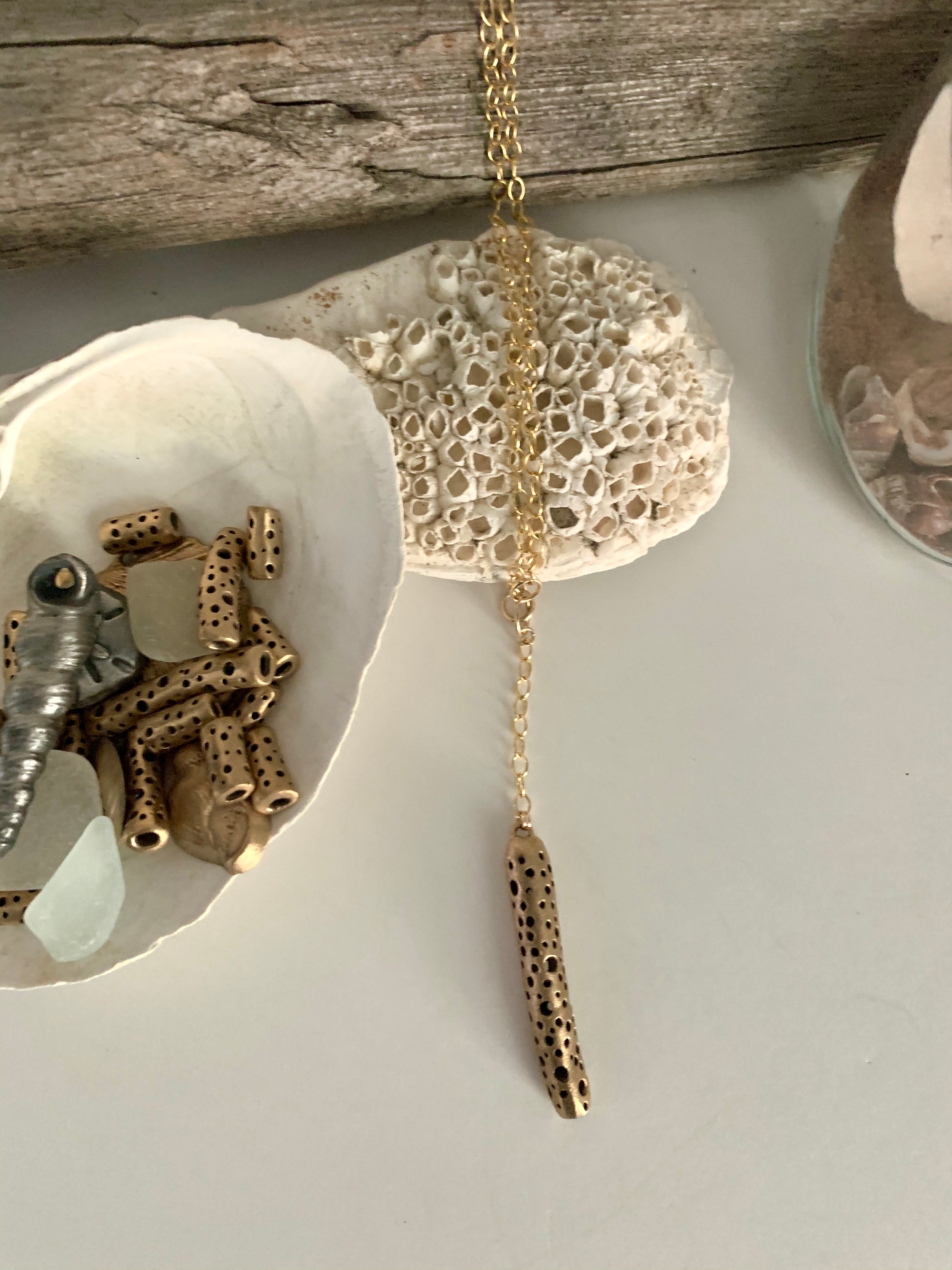 Bronze {drop} necklace and Minoan earrings