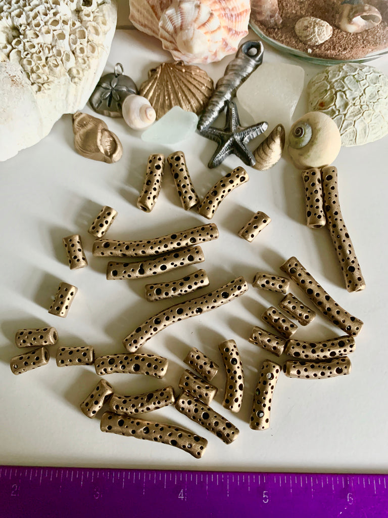 Bronze coral reef bead necklaces