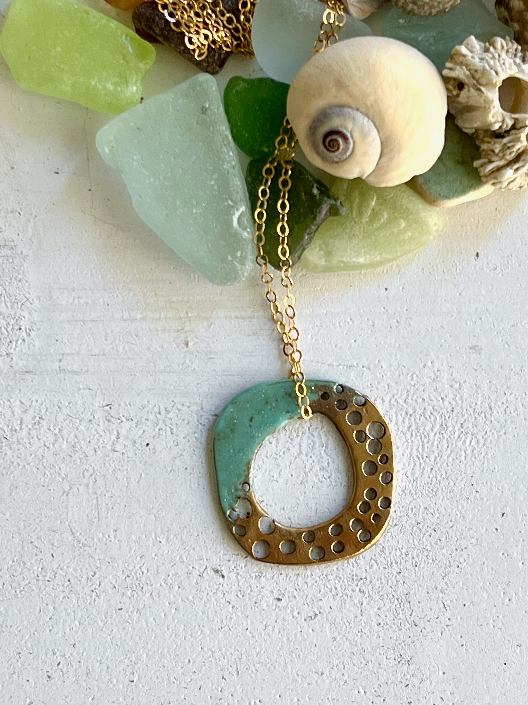 Seven Seas Coral Hoop Necklace Seafoam