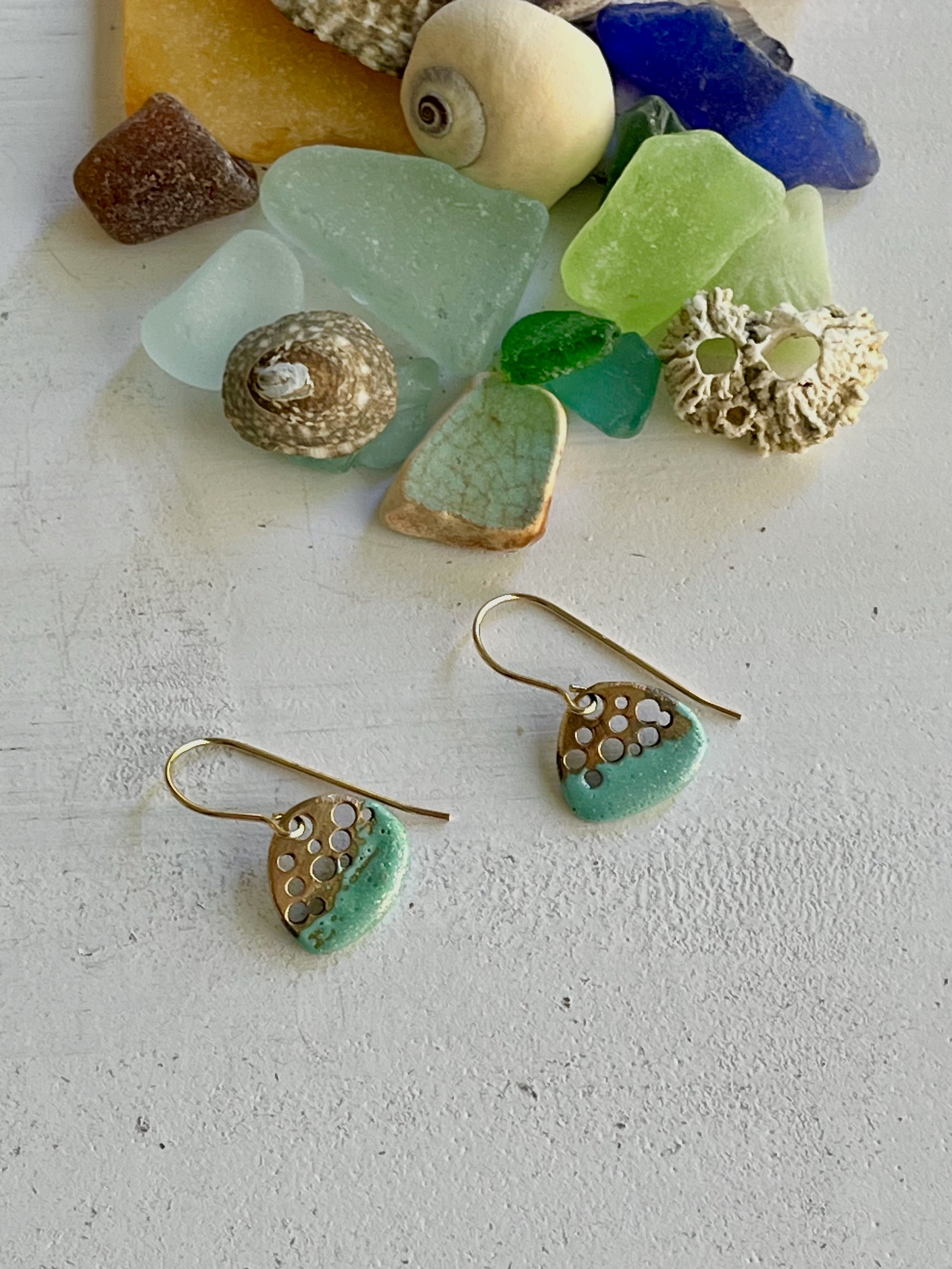 Mini Droplet Seafoam Earrings