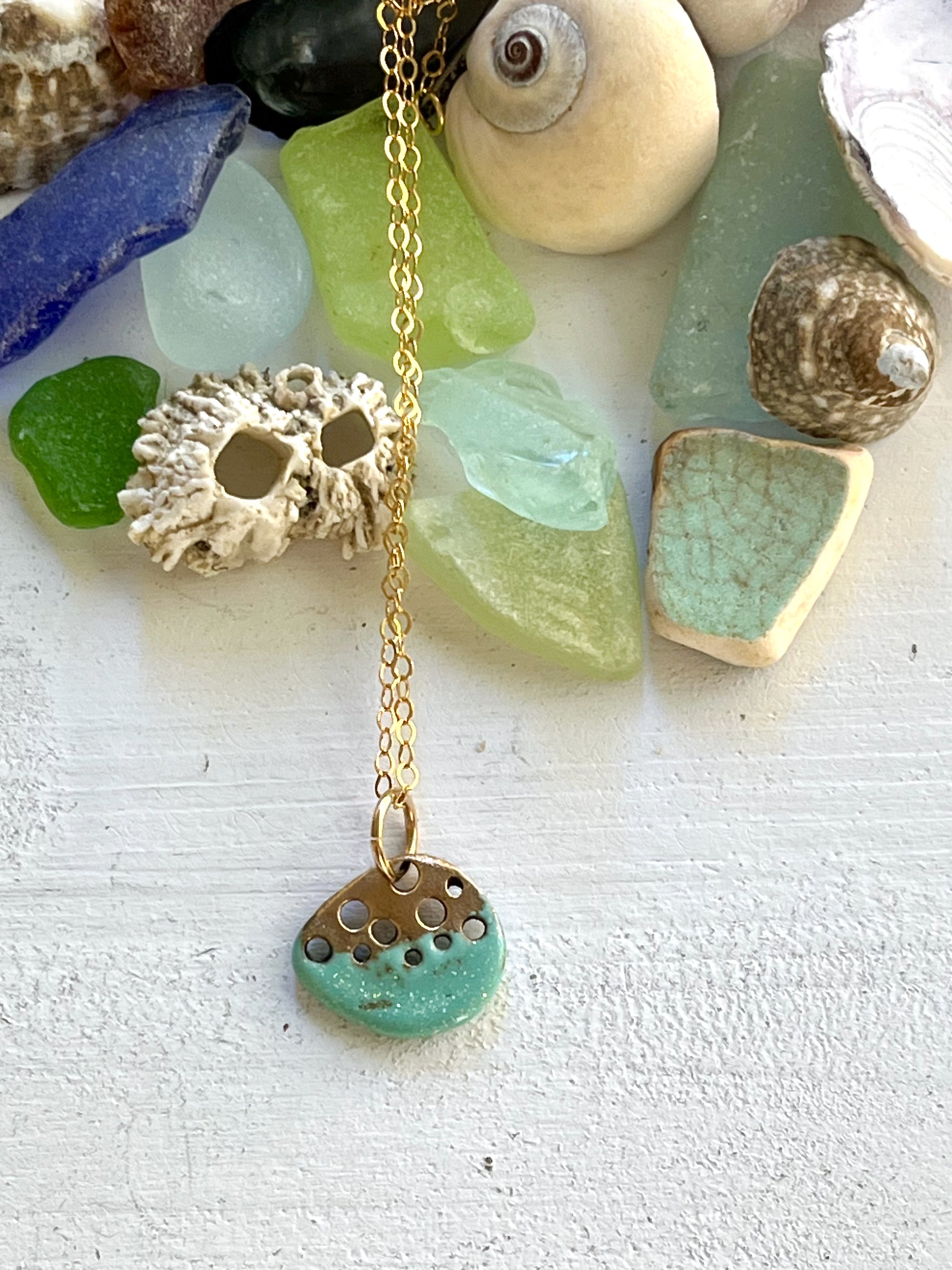 Mini Droplet Seafoam Necklace