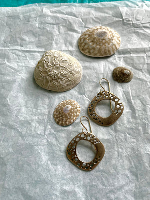 Seven Seas Coral Hoop Earrings Bronze
