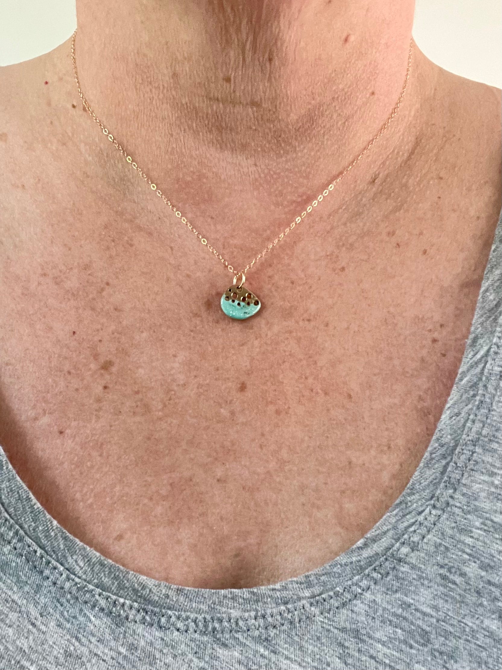 Mini Droplet Seafoam Necklace